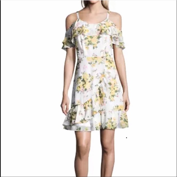 Disney Short Sleeve Ruffle Floral Dress-Juniors - Picture 2 of 6